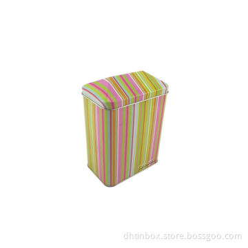house tin box, dome tin, roof-lid tin